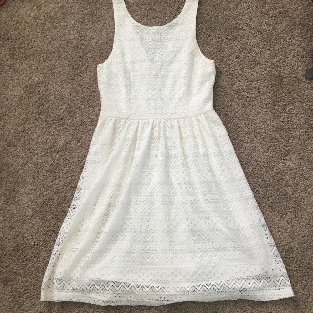 NWOT ivory lace dress exposed zipper small